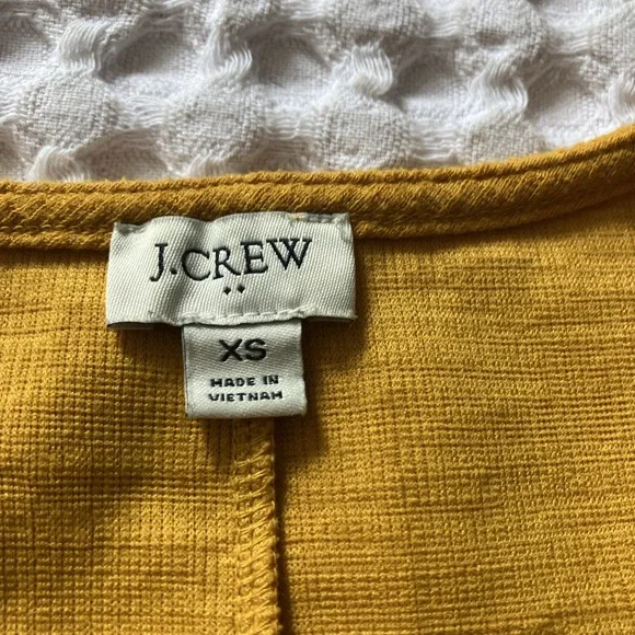 J. CREW CORAL Yellow FAUX WRAP DRESS, SHORT SLEEVE, SIDE BELT Size XS - Picture 2 of 8